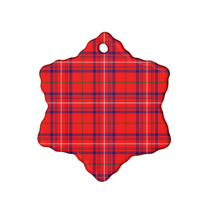 Scottish Rose Modern Clan Tartan Ceramic Ornament Snow Flake Shape Tartan Plaid