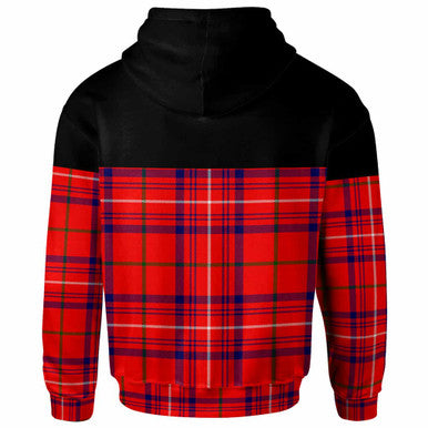 Scottish Rose Modern Clan Tartan Hoodie - Horizontal Style Back Side Tartan Plaid