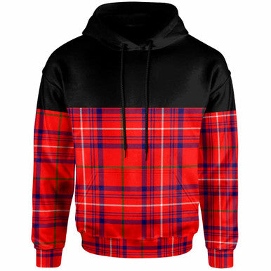 Scottish Rose Modern Clan Tartan Hoodie - Horizontal Style Front Side Tartan Plaid