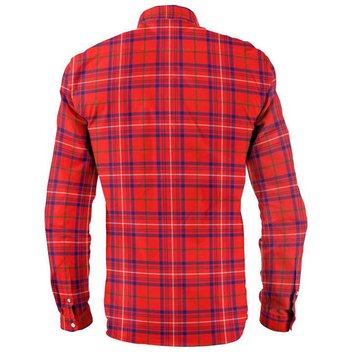 Scottish Rose Modern Clan Tartan Long Sleeve Shirt Back Side Tartan Plaid