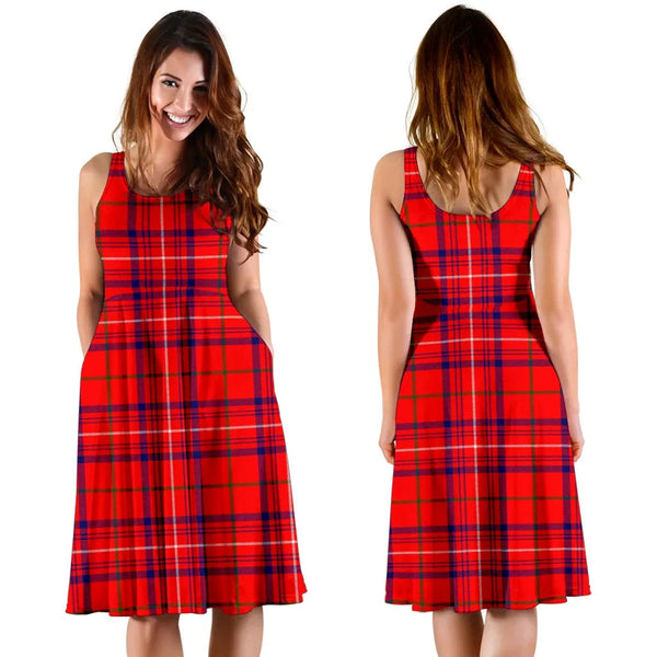 Scottish Rose Modern Clan Tartan Women Midi Dress