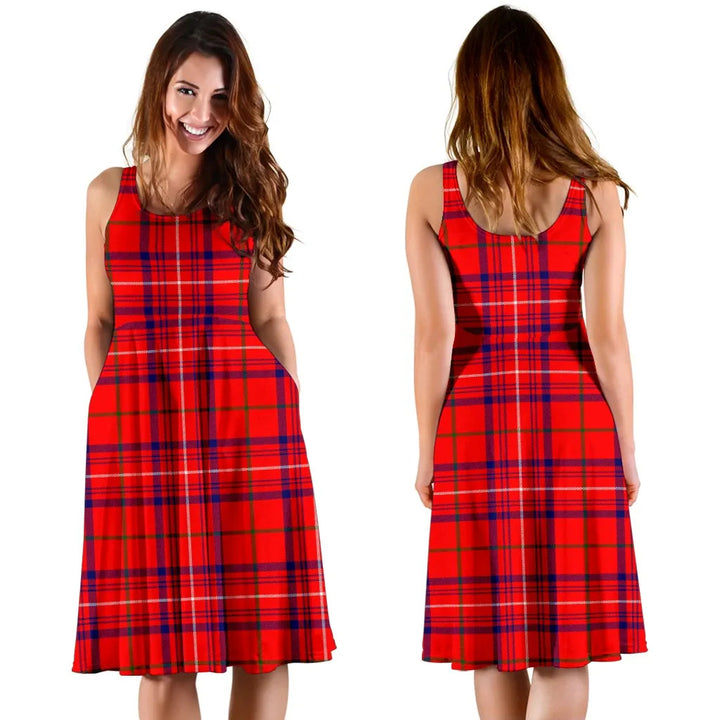 Scottish Rose Modern Clan Tartan Women Midi Dress