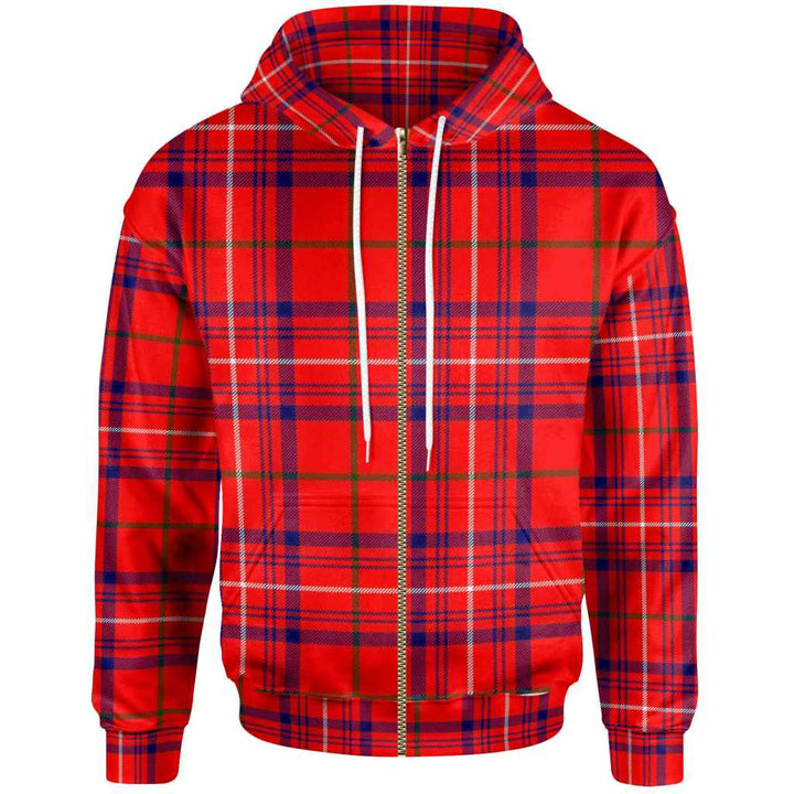 Scottish Rose Modern Clan Tartan Hoodie Zip Tartan Plaid