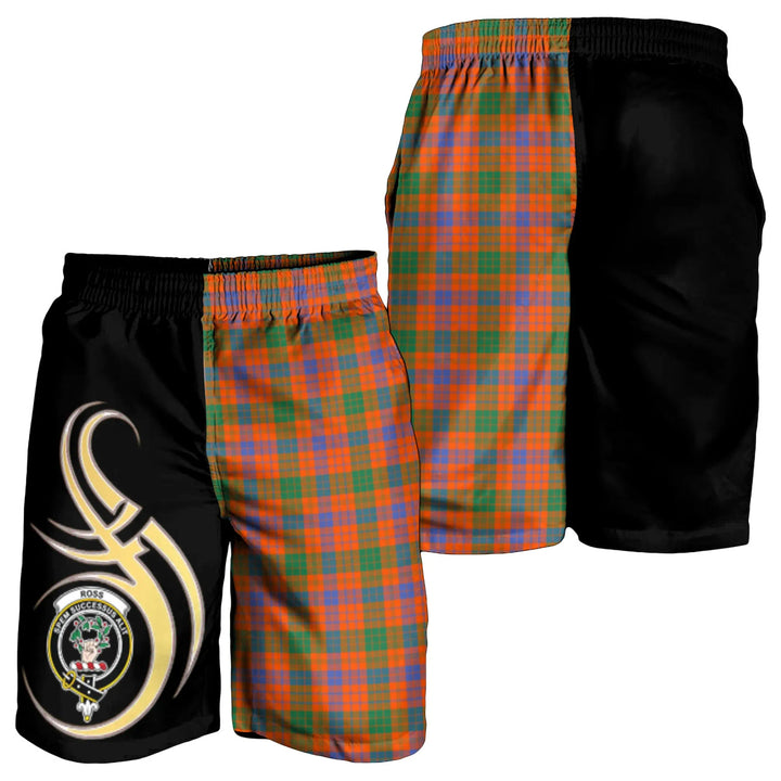 Scottish Ross Ancient Clan Crest Tartan Believe in Me Men's Shorts