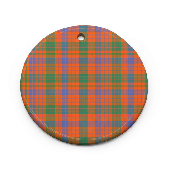 Scottish Ross Ancient Clan Tartan Ceramic Ornament Circle Shape Tartan Plaid