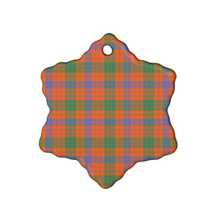 Scottish Ross Ancient Clan Tartan Ceramic Ornament Snow Flake Shape Tartan Plaid