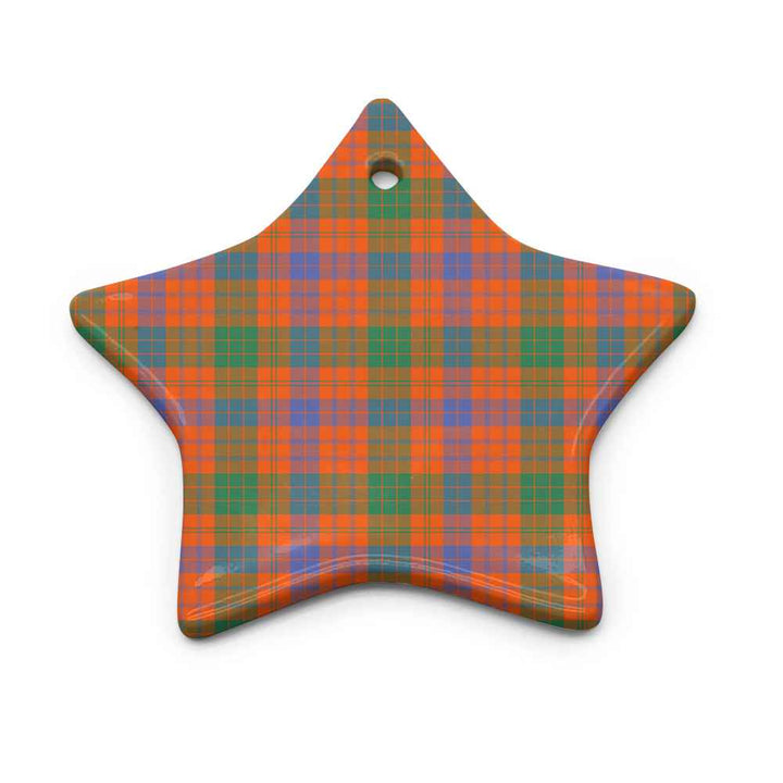 Scottish Ross Ancient Clan Tartan Ceramic Ornament Star Shape Tartan Plaid
