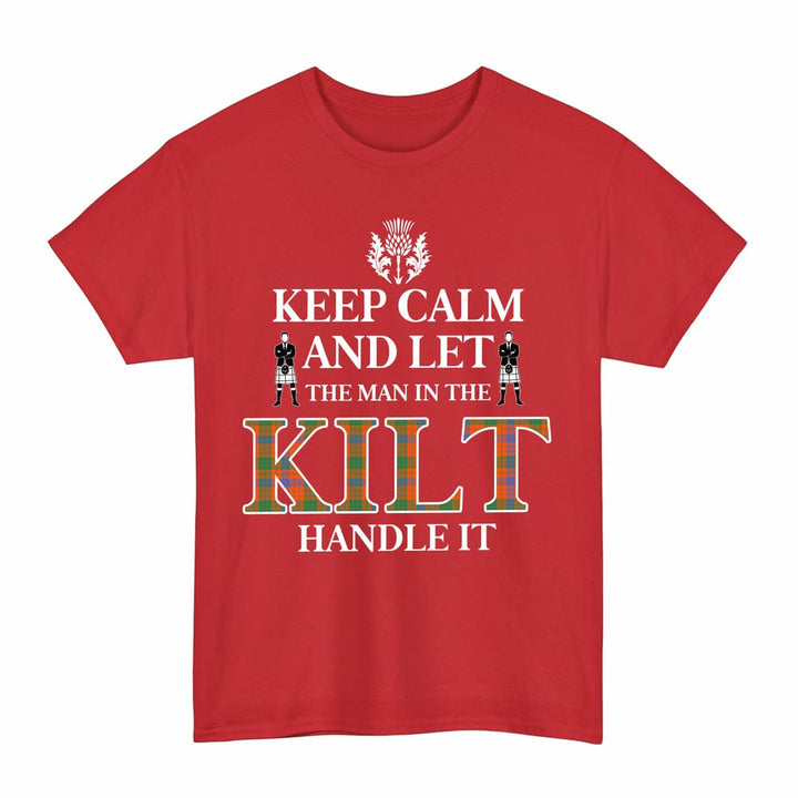 Scottish Ross Ancient Clan Tartan T-Shirt - Keep Calm Tartan Plaid Red Color