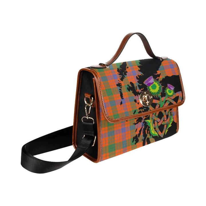 Scottish Ross Ancient Clan Tartan Waterproof Canvas Bag With Thistle Tartan Plaid 3