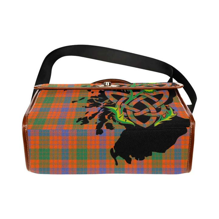 Scottish Ross Ancient Clan Tartan Waterproof Canvas Bag With Thistle Tartan Plaid 5