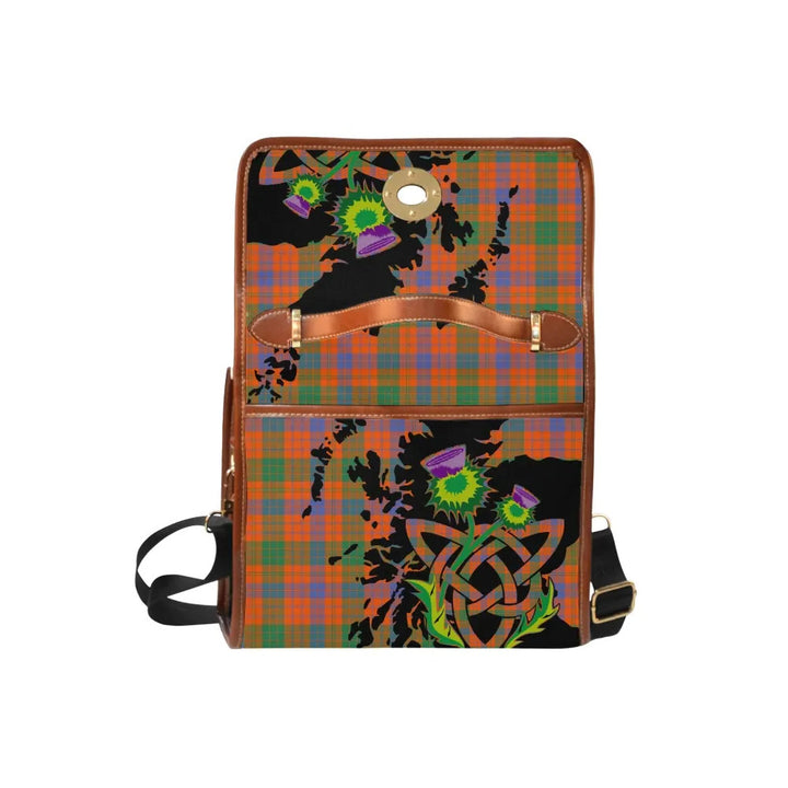 Scottish Ross Ancient Clan Tartan Waterproof Canvas Bag With Thistle Tartan Plaid 6