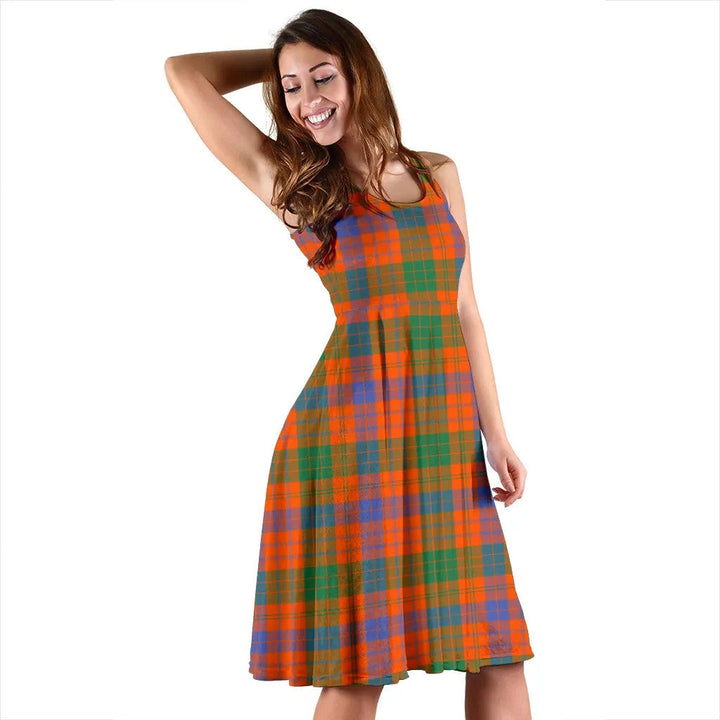 Scottish Ross Hunting Ancient Clan Tartan Women Midi Dress