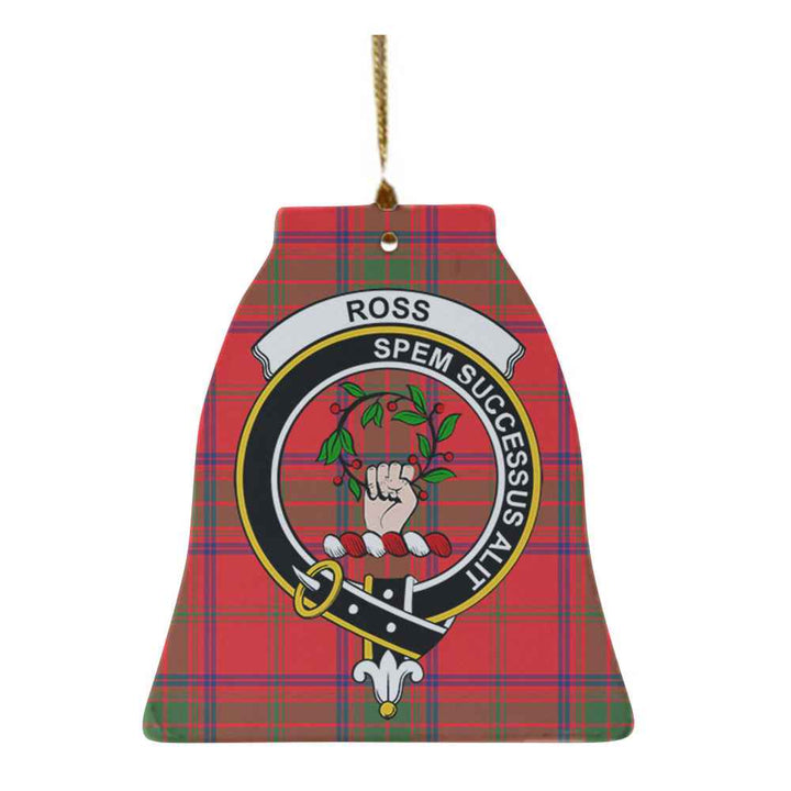 Scottish Ross Clan Crest Tartan Ceramic Ornament Bell Shape Tartan Plaid