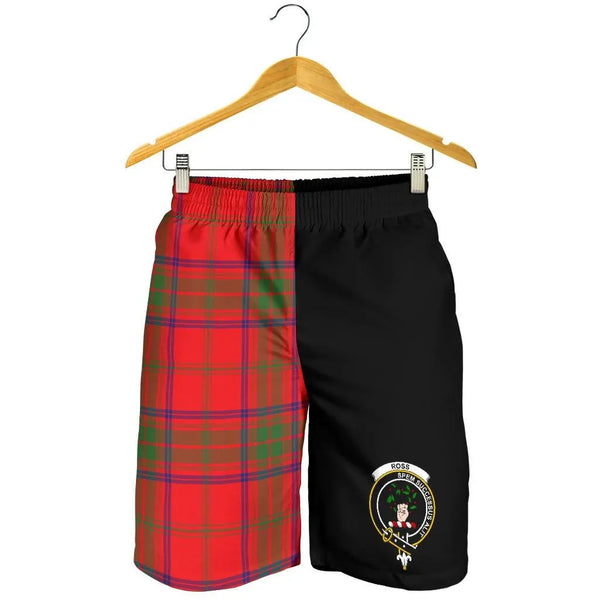 Scottish Ross Clan Crest Tartan Half of Me Men's Shorts
