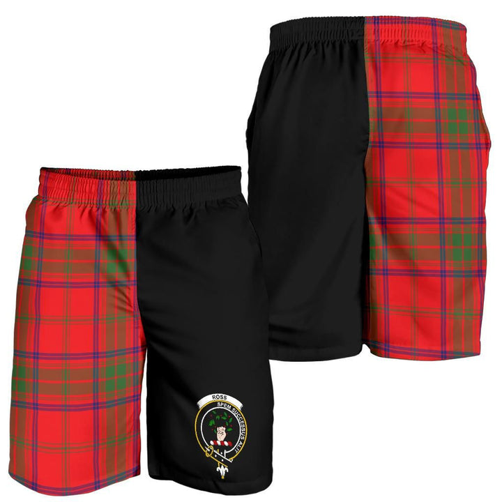 Scottish Ross Clan Crest Tartan Half of Me Men's Shorts