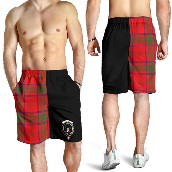 Scottish Ross Clan Crest Tartan Half of Me Men's Shorts