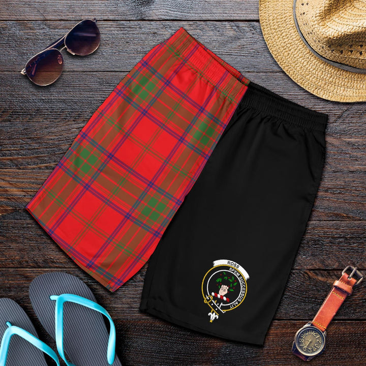 Scottish Ross Clan Crest Tartan Half of Me Men's Shorts