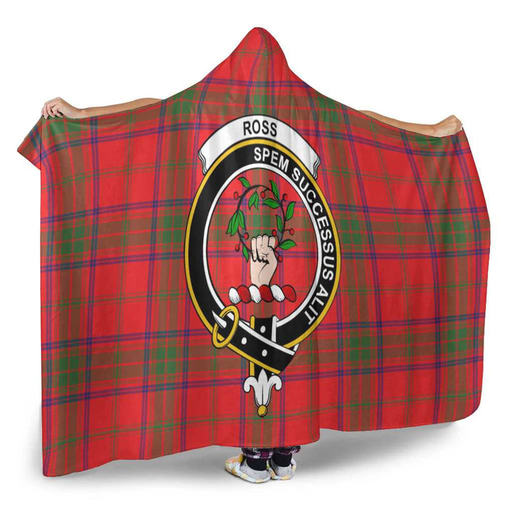 Scottish Ross Clan Crest Tartan Hooded Blanket Tartan Plaid 2