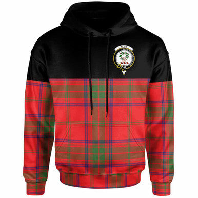 Scottish Ross Clan Crest Tartan Hoodie - Horizontal Style Front Side Tartan Plaid