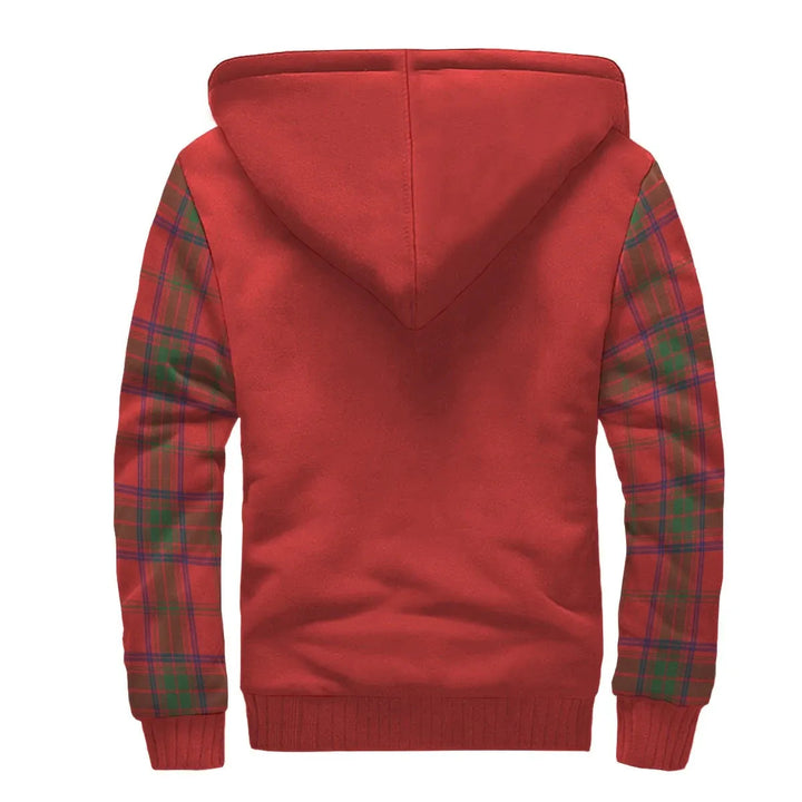 Scottish Ross Clan Crest Tartan Plaid Sleeve Sherpa Hoodie