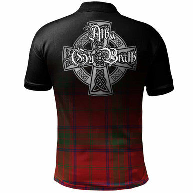 Scottish Ross Clan Crest Tartan Polo Shirt - Alba Gu Brath Family Crest Celtic Inspired Back Side Tartan Plaid