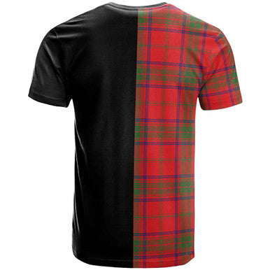 Scottish Ross Clan Crest Tartan T-Shirt Half in Me Back Side Tartan Plaid