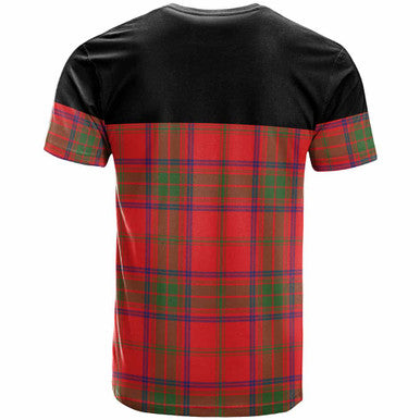 Scottish Ross Clan Crest Tartan T-Shirt - Horizontal Style Back Side Tartan Plaid