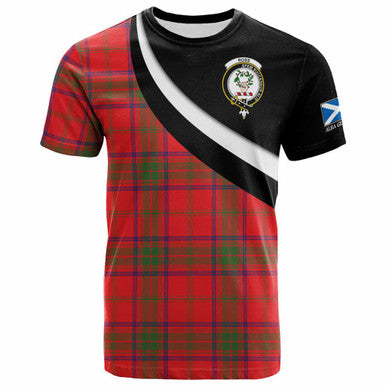 Scottish Ross Clan Crest Tartan T-Shirt - Scotland Forever Style Front Side Tartan Plaid