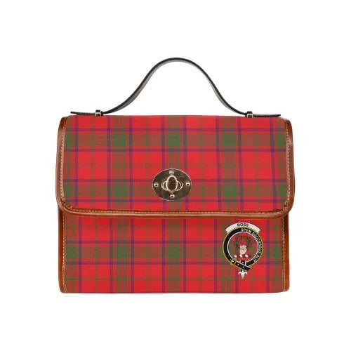 Scottish Ross Clan Crest Tartan Waterproof Canvas Bag Tartan Plaid 1