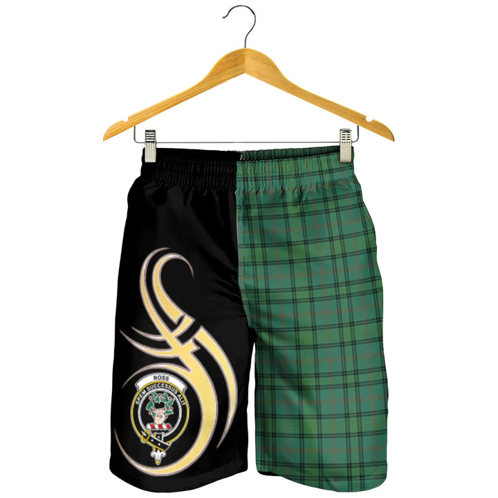 Scottish Ross Hunting Ancient Clan Crest Tartan Believe in Me Men's Shorts