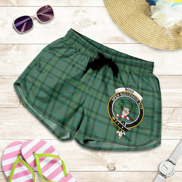 Scottish Ross Hunting Ancient Clan Crest Tartan Women Shorts