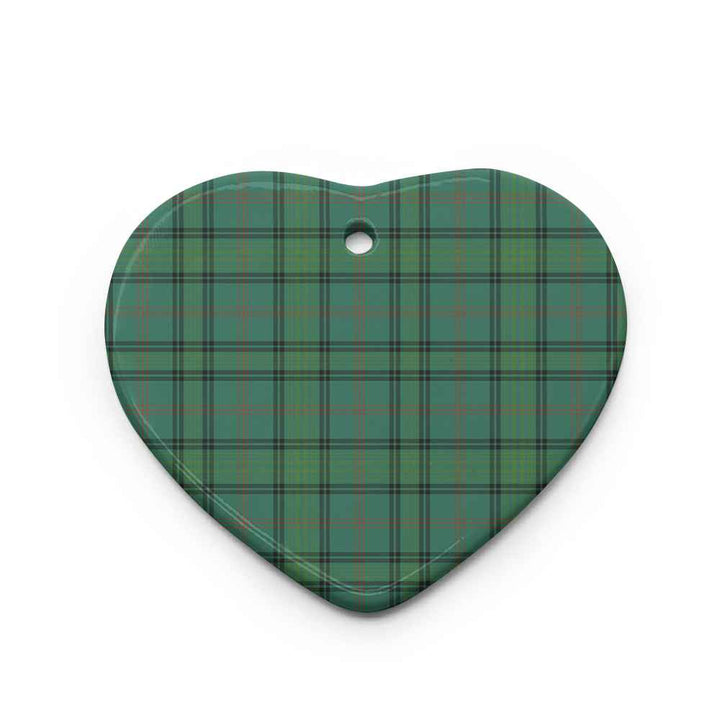 Scottish Ross Hunting Ancient Clan Tartan Ceramic Ornament Heart Shape Tartan Plaid