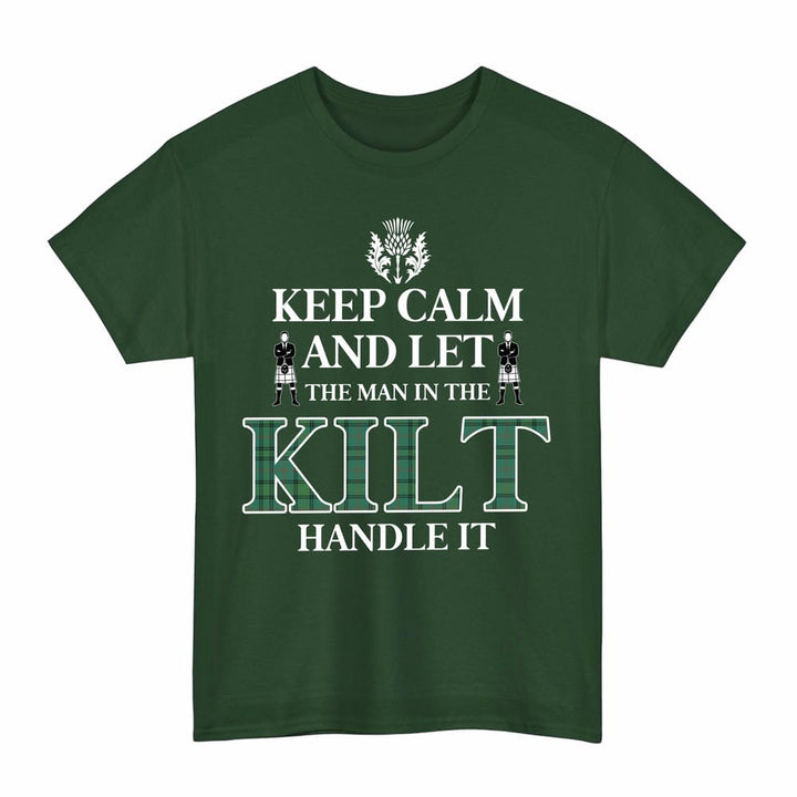 Scottish Ross Hunting Ancient Clan Tartan T-Shirt - Keep Calm Tartan Plaid Forest Green Color