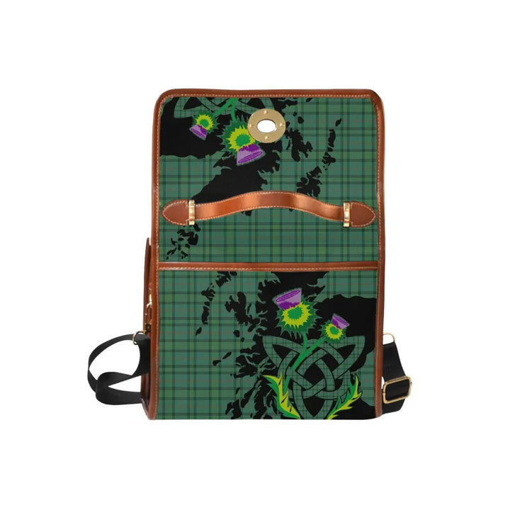 Scottish Ross Hunting Ancient Clan Tartan Waterproof Canvas Bag With Thistle Tartan Plaid 6