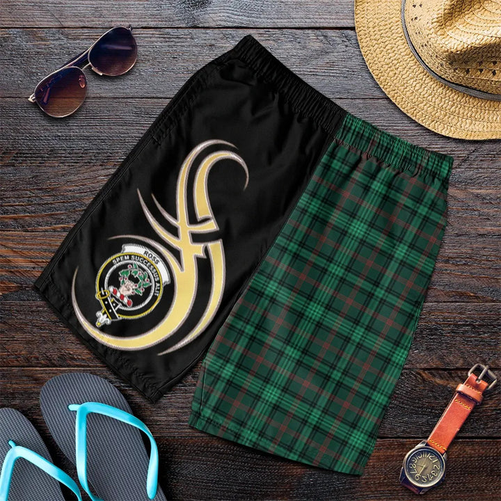 Scottish Ross Hunting Modern Clan Crest Tartan Believe in Me Men's Shorts