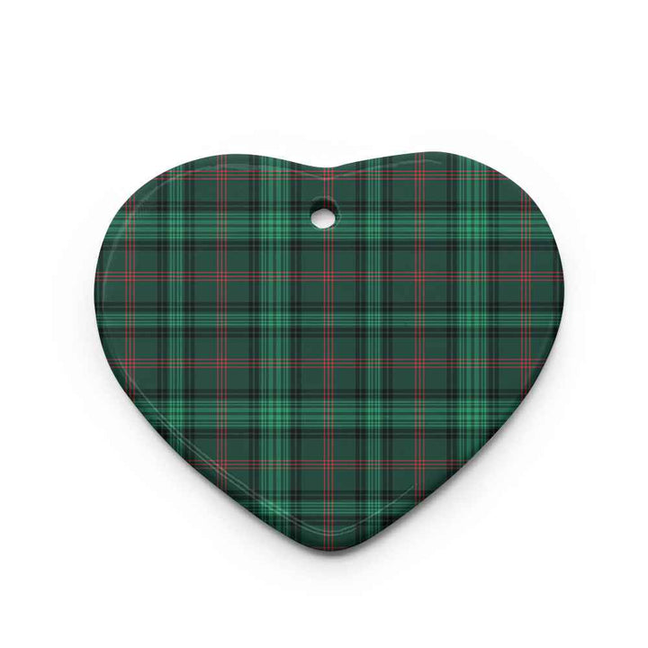 Scottish Ross Hunting Modern Clan Tartan Ceramic Ornament Heart Shape Tartan Plaid