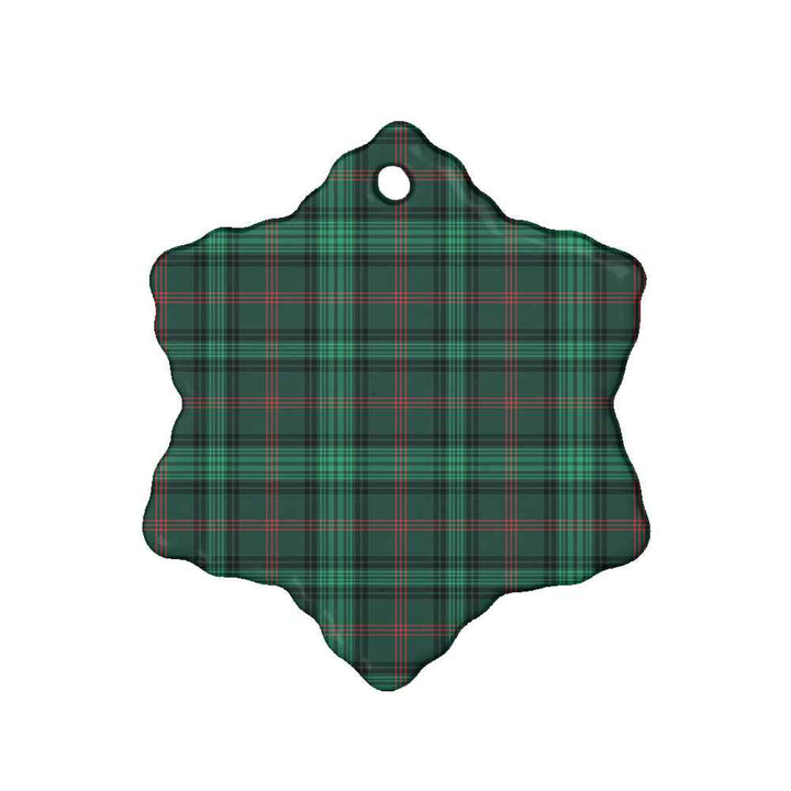 Scottish Ross Hunting Modern Clan Tartan Ceramic Ornament Snow Flake Shape Tartan Plaid