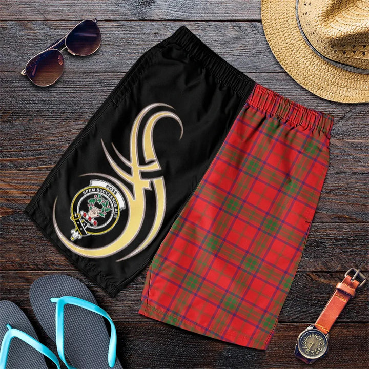 Scottish Ross Modern Clan Crest Tartan Believe in Me Men's Shorts