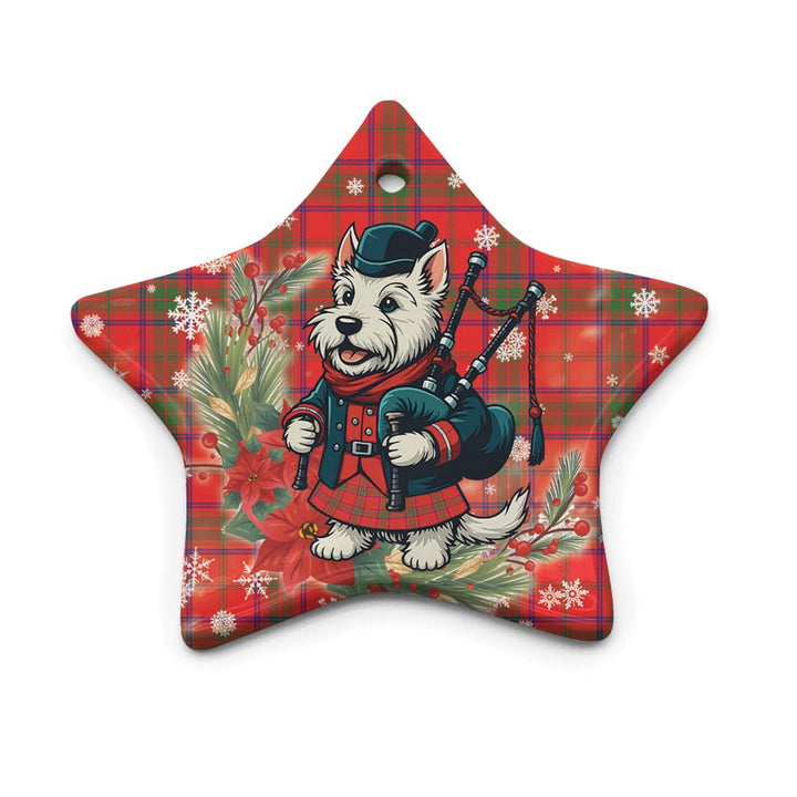 Scottish Ross Modern Clan Tartan Ceramic Ornament Cute Scottish Terrier Dog Star Style Tartan Plaid