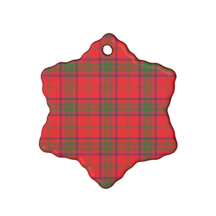 Scottish Ross Modern Clan Tartan Ceramic Ornament Snow Flake Shape Tartan Plaid