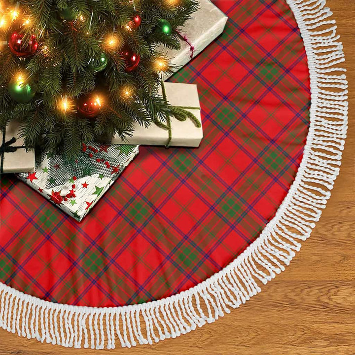 Scottish Ross Modern Clan Tartan Christmas Tree Skirt Tassels 2 Tartan Plaid