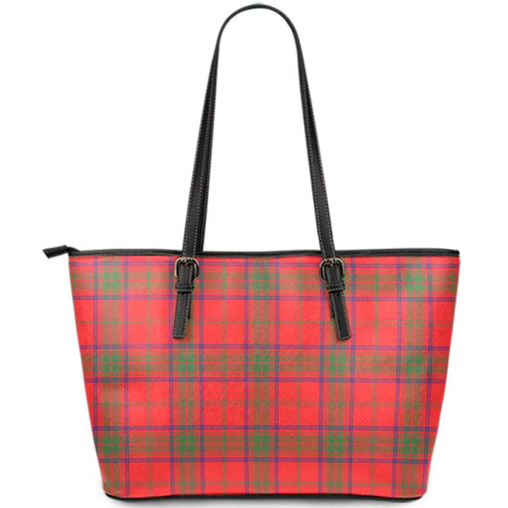 Scottish Ross Modern Clan Tartan Leather Tote Tartan Plaid