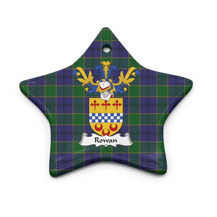 Scottish Rowan Clan Crest Tartan Ceramic Ornament Star Shape Tartan Plaid