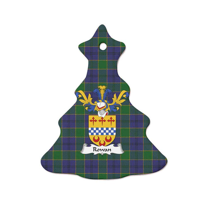 Scottish Rowan Clan Crest Tartan Ceramic Ornament Tree Shape Tartan Plaid