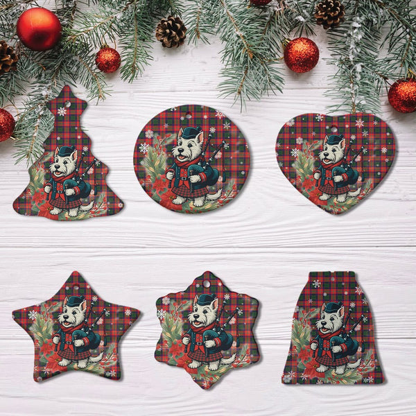 Scottish Roxburgh District Clan Tartan Ceramic Ornament Cute Scottish Terrier Dog All Style Tartan Plaid