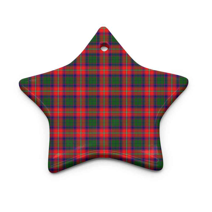 Scottish Roxburgh District Clan Tartan Ceramic Ornament Star Shape Tartan Plaid