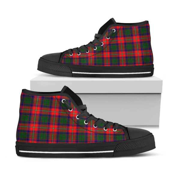 Scottish Roxburgh District Clan Tartan High Top Shoes Black Sole Tartan Plaid