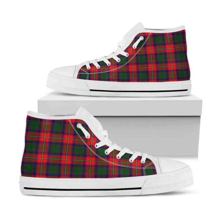 Scottish Roxburgh District Clan Tartan High Top Shoes White Sole Tartan Plaid