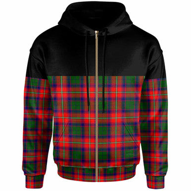 Scottish Roxburgh District Clan Tartan Hoodie - Horizontal Style Zip Tartan Plaid