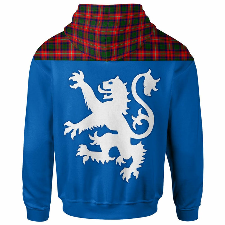 Scottish Roxburgh District Clan Tartan Hoodie - Lion Rampant of Scotland With Flag back Side Tartan Plaid